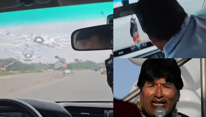 Bullet holes in Morales’s car