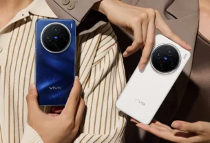 A close-up of the Vivo X200 Pro and Pro Mini smartphones showcasing their sleek design and advanced features, with a focus on the display and camera setup. The devices are highlighted against a vibrant background, emphasizing their cutting-edge technology powered by the Dimensity 9400 chipset.